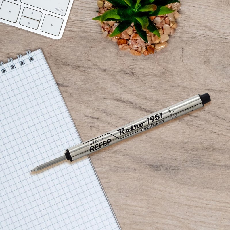 Retro51 Tornado Rollerball Refill Black 3-Pack - Premium German Ink, Smooth Writing, Compatible with Tornado Pens - Image 4